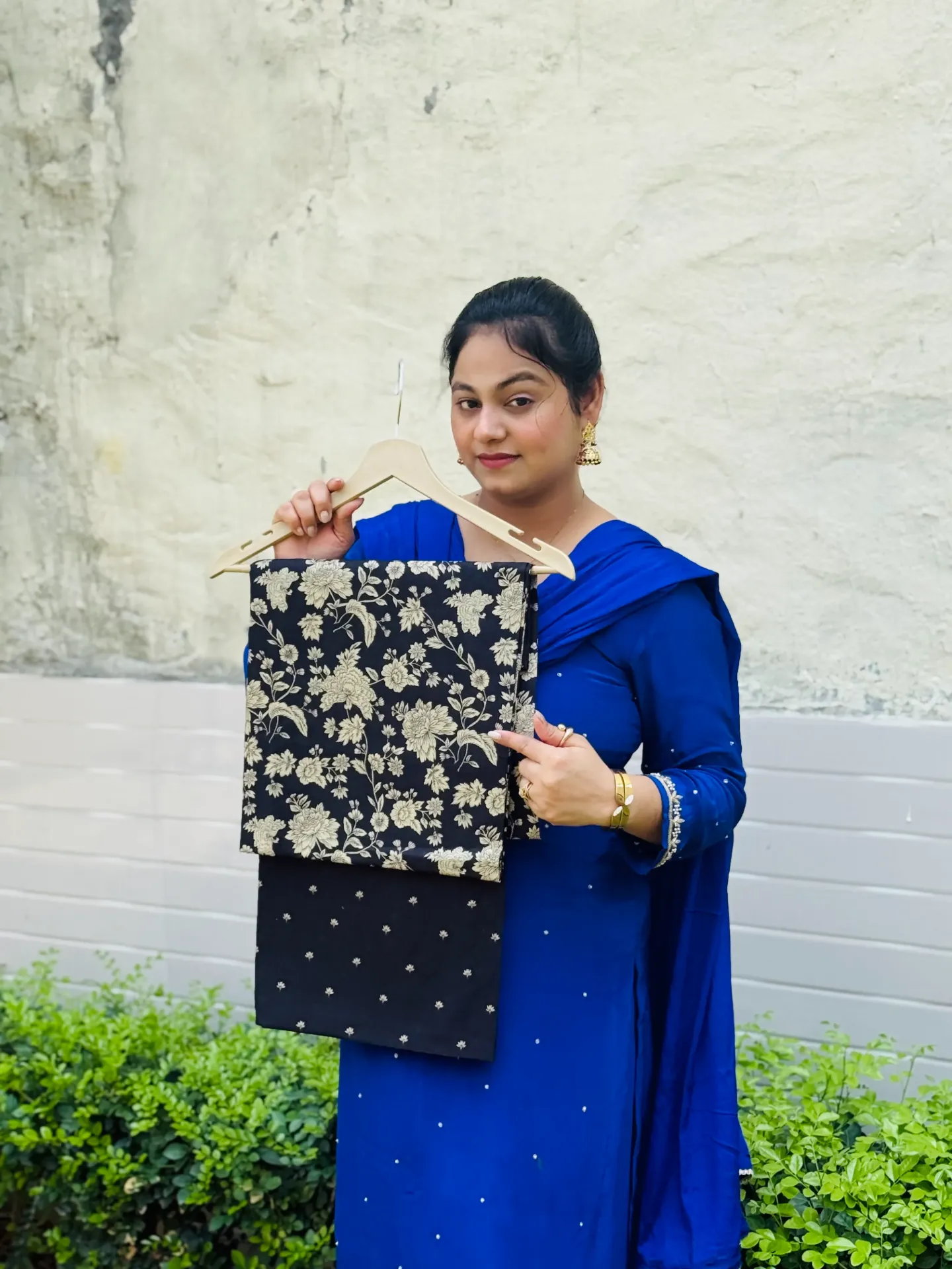 Pakistani Print Suit (Black)