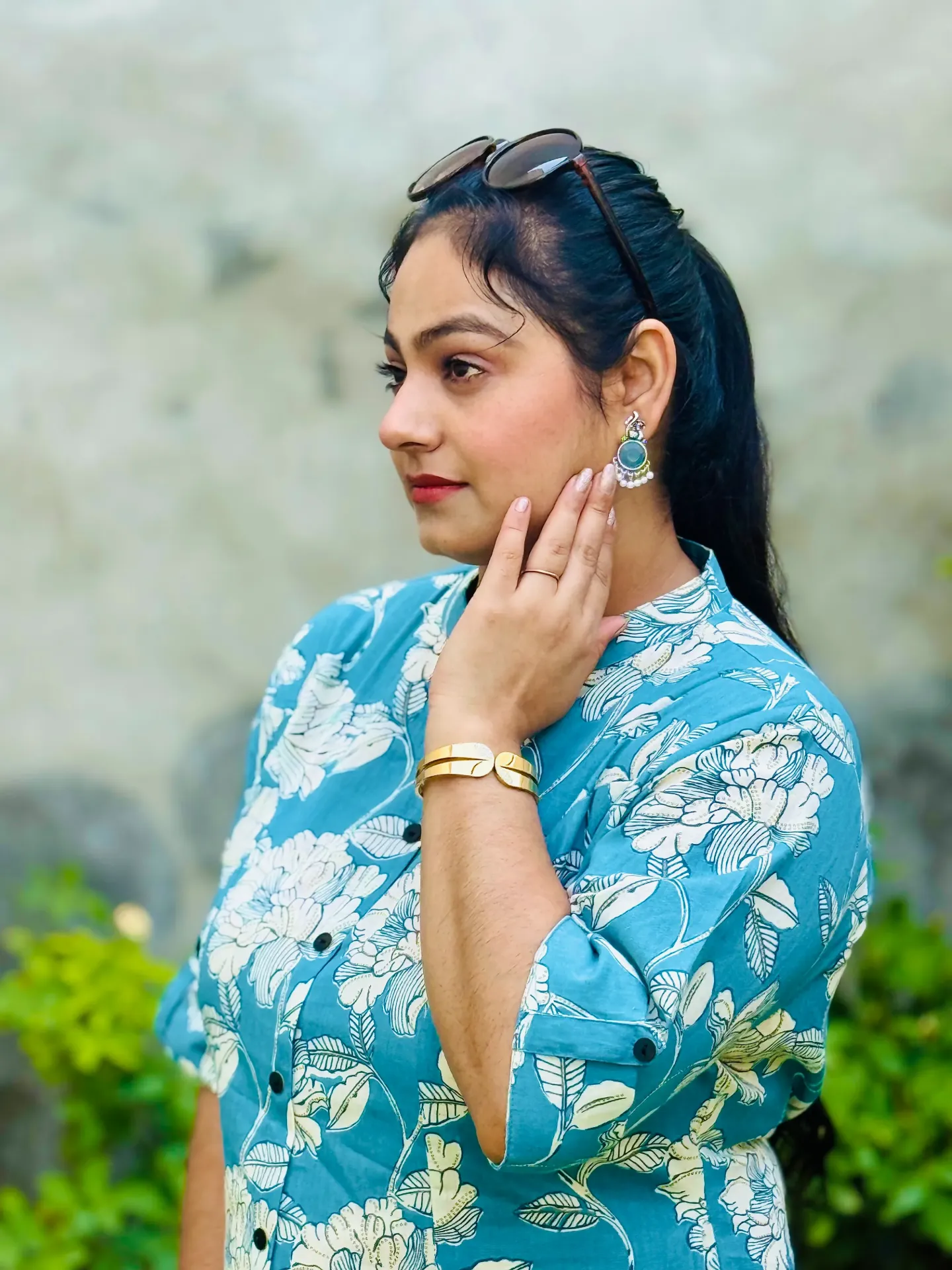 [MS00SBPK] Sky Blue Print Kurti