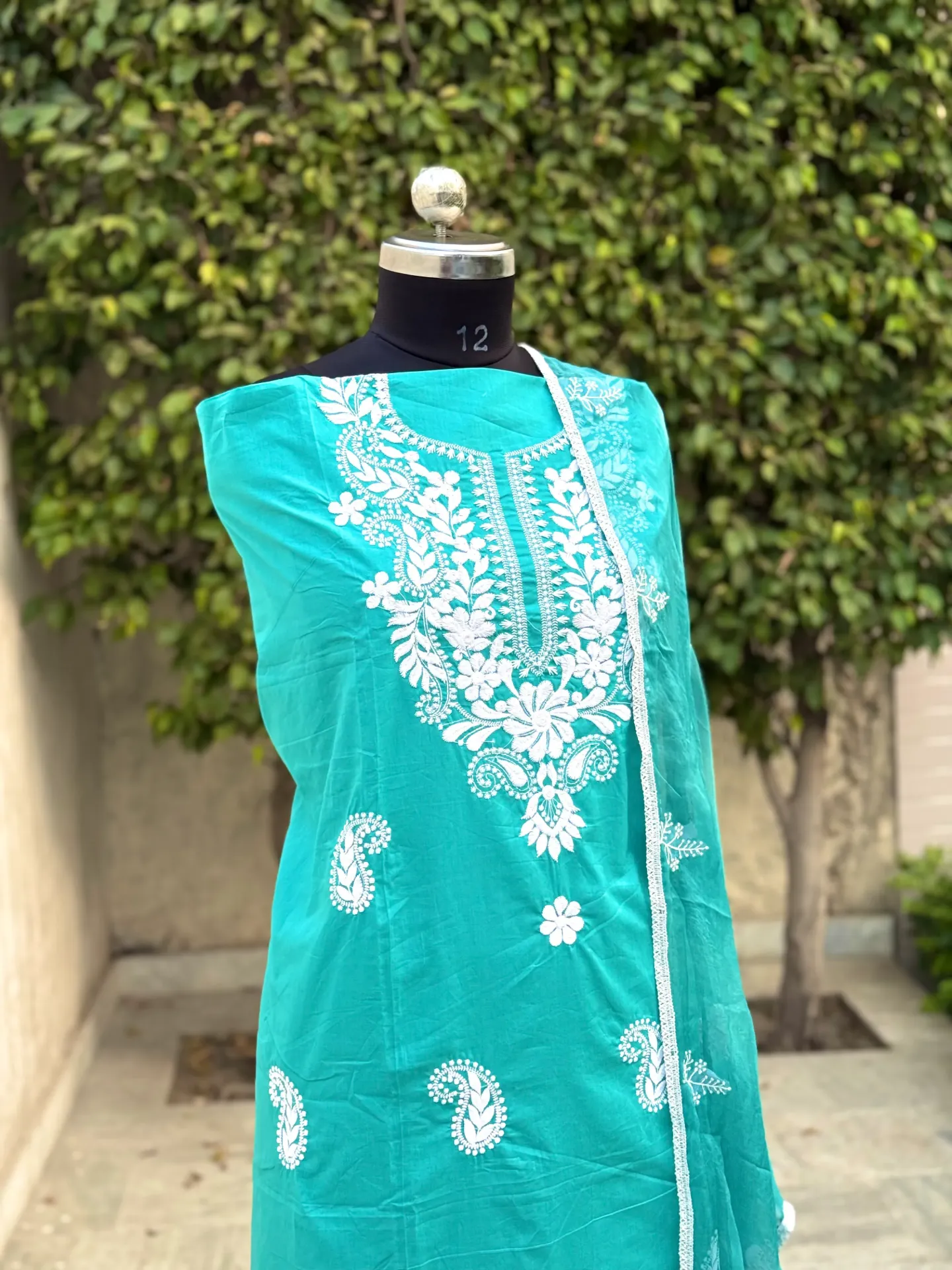 Noor Chikankari Suit (Teal Blue)