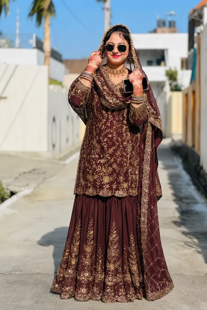 The Maroon Royal Zardozi Sharara
